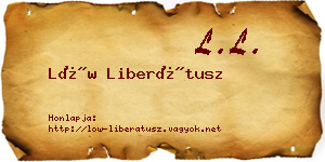 Löw Liberátusz névjegykártya